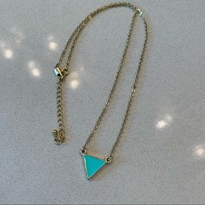 Turquoise inverted triangle pendant necklace